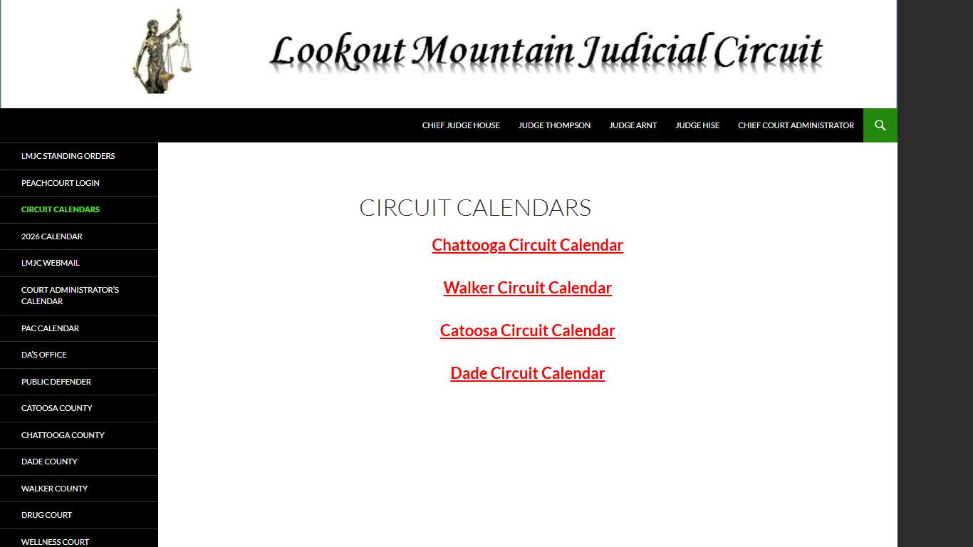 Circuit Calendars | Lookout Mountain Judicial Circuit
