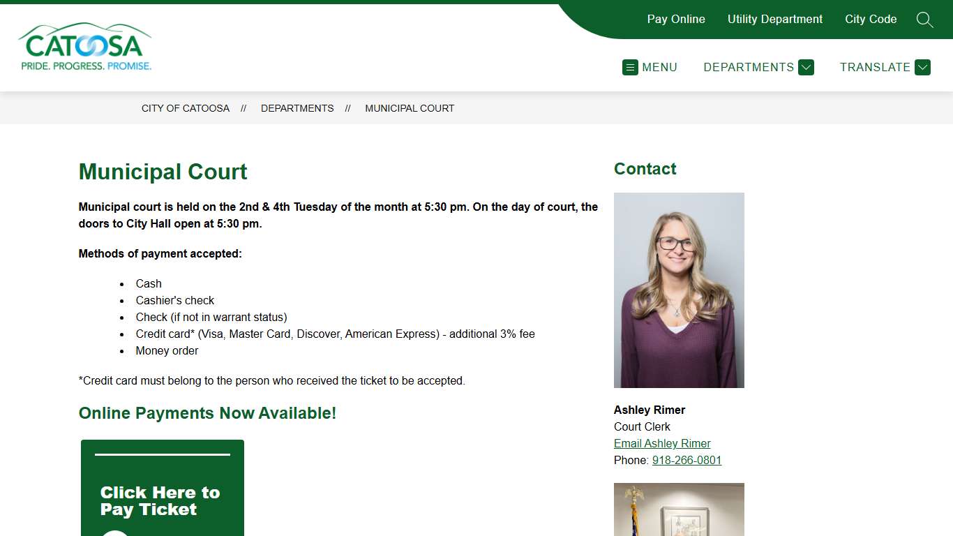 Municipal Court | City of Catoosa